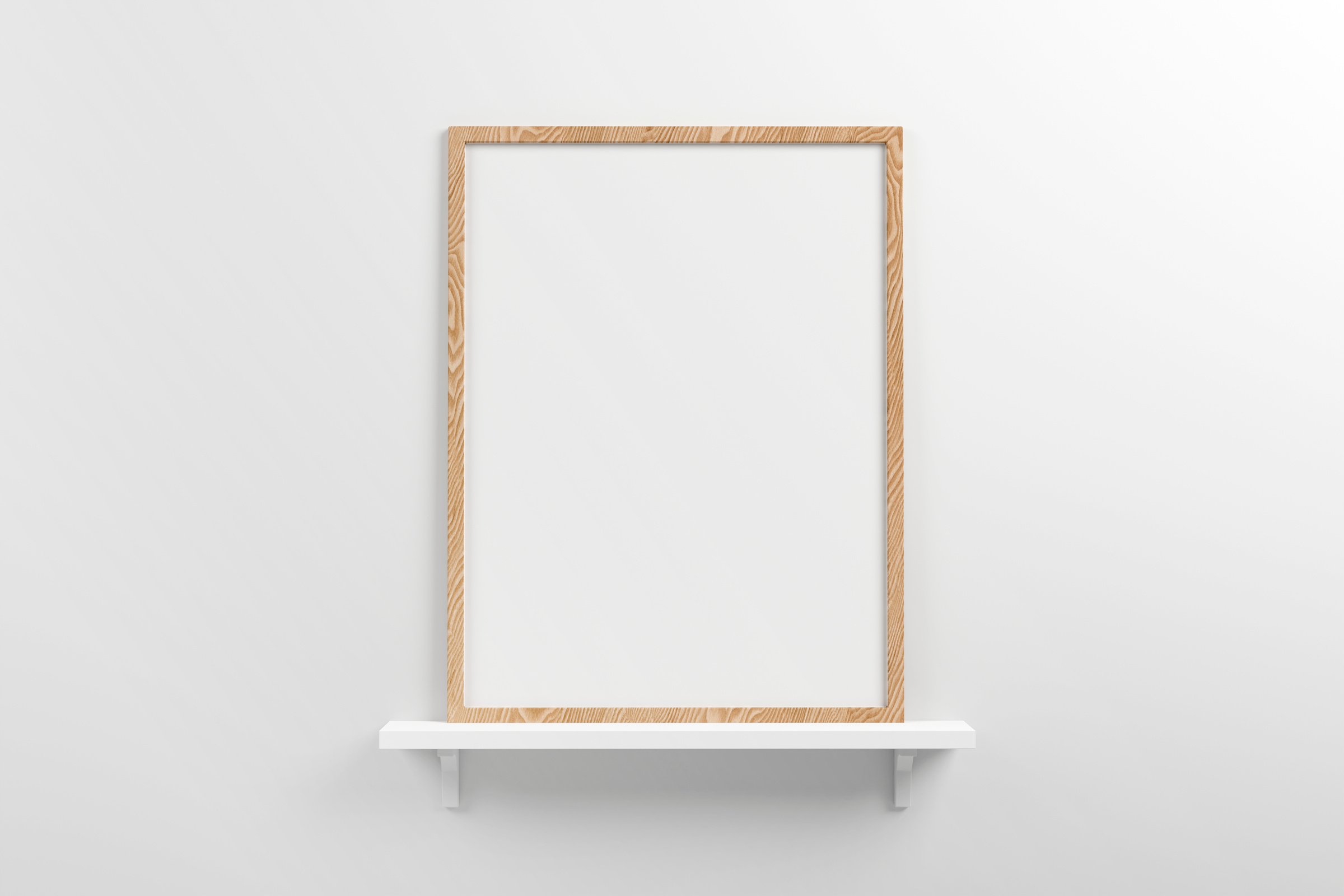 Small vertical wooden frame mockup in scandinavian style int